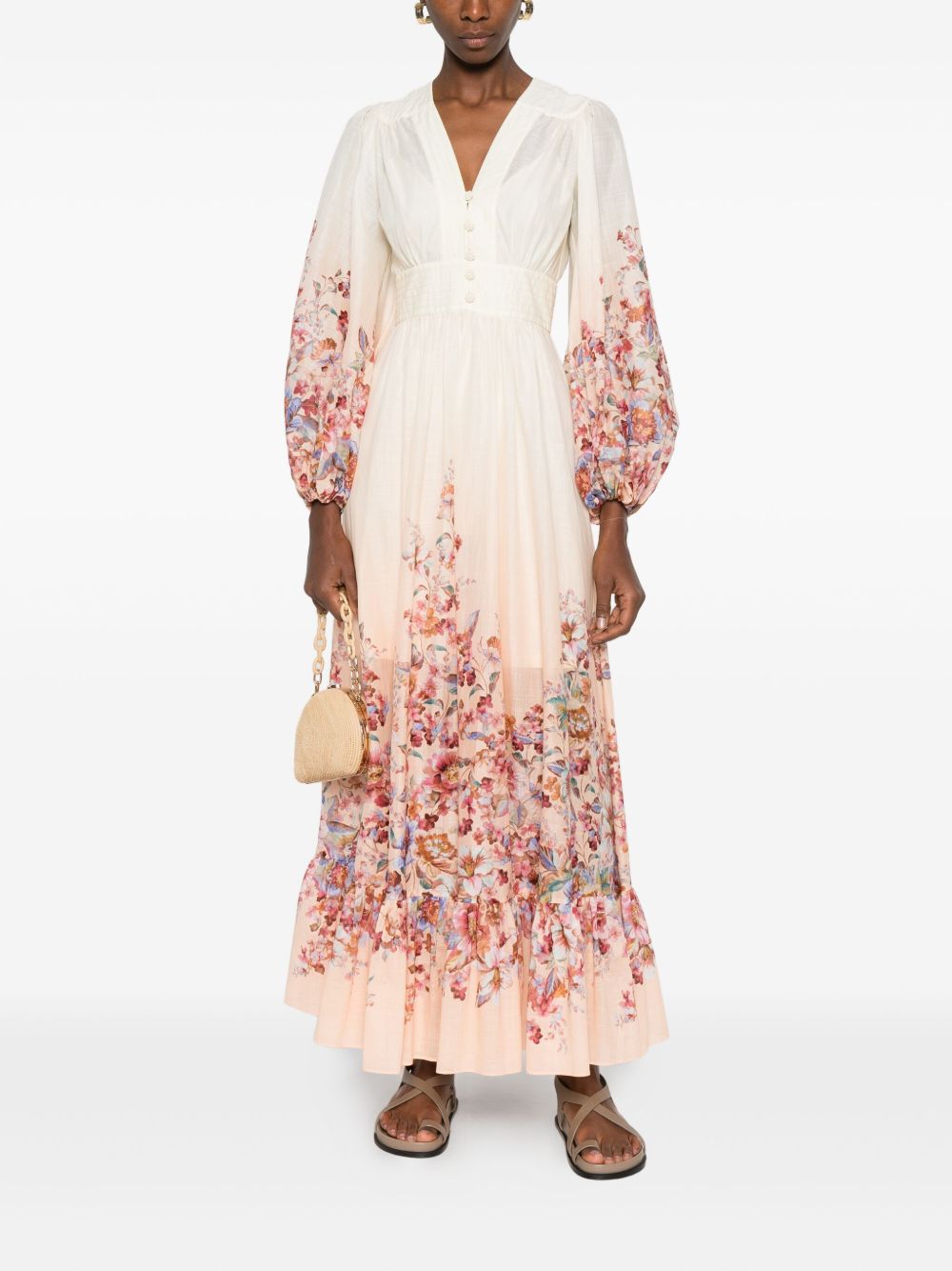 Zimmermann V-neck Awaken cotton maxi dress