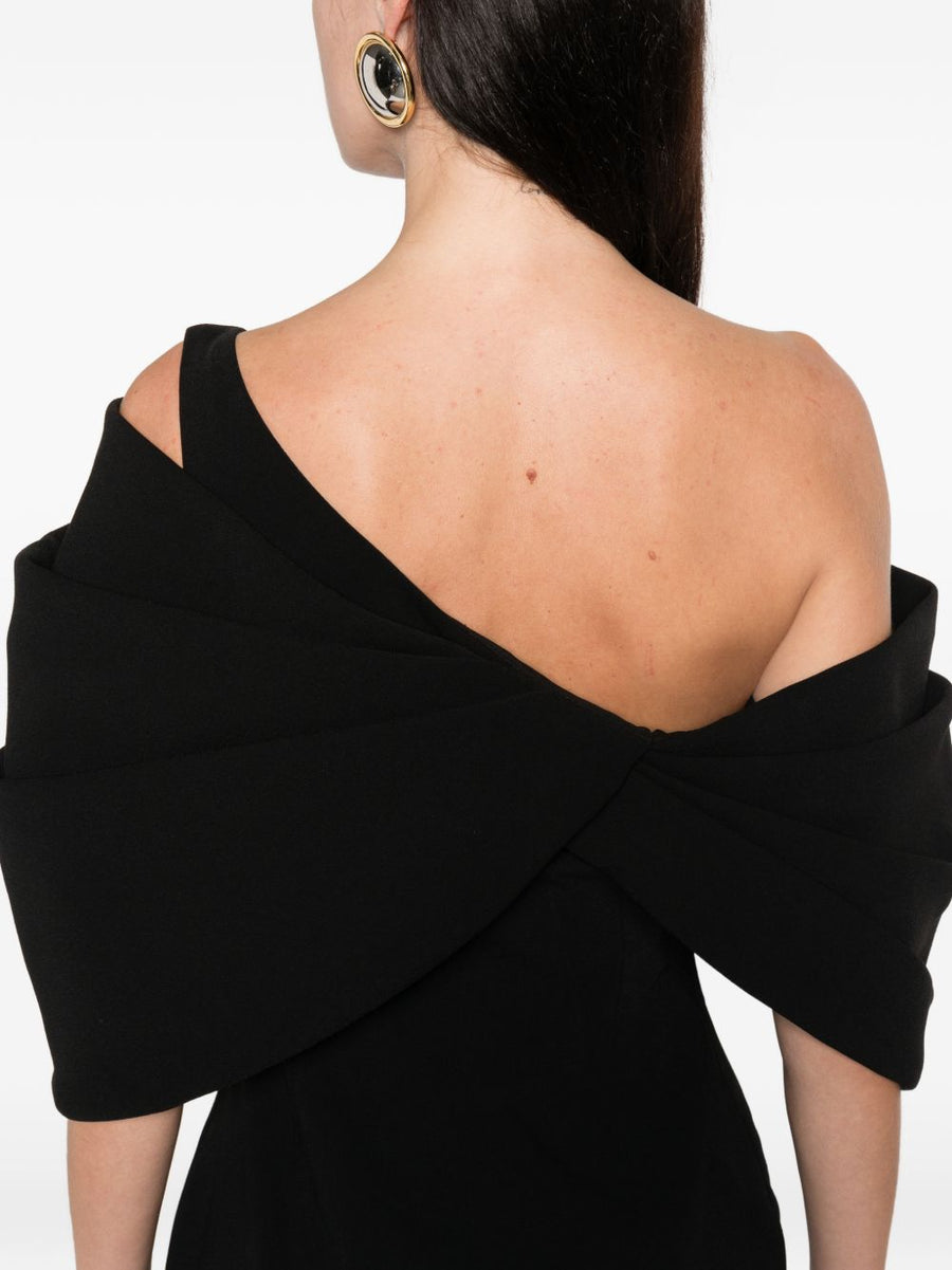 Solace London Thelma One-Shoulder Mini Dress With Draped Detail For Modern Elevated Eveningwear