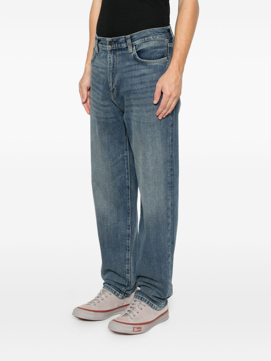 Carhartt WIP Aaron Denim Jeans Silk Nylon Blend Blue For Men Heritage Style With Contemporary Edge