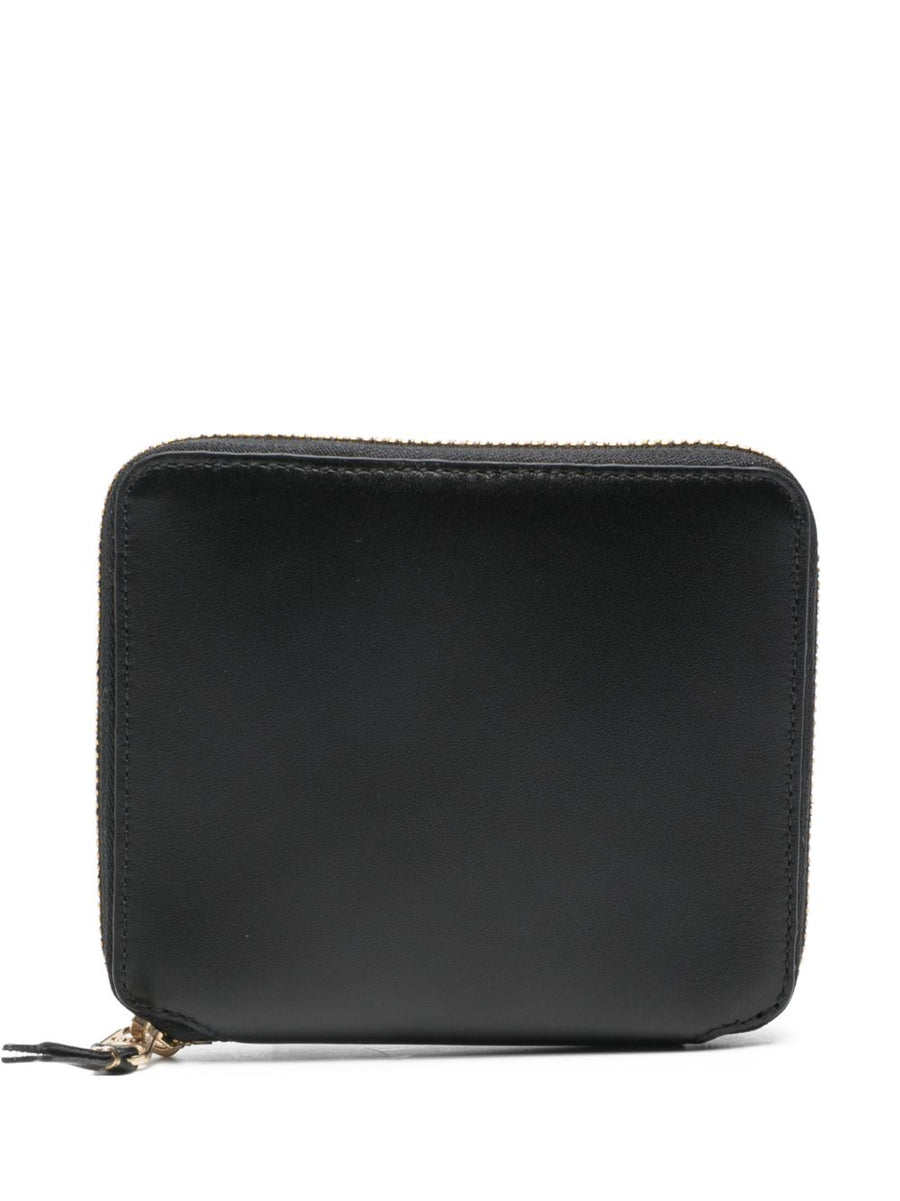 Comme Des Garçons Wallet SA2100 Black Calfskin Zip Around Unisex Secure Luxury Card Holder