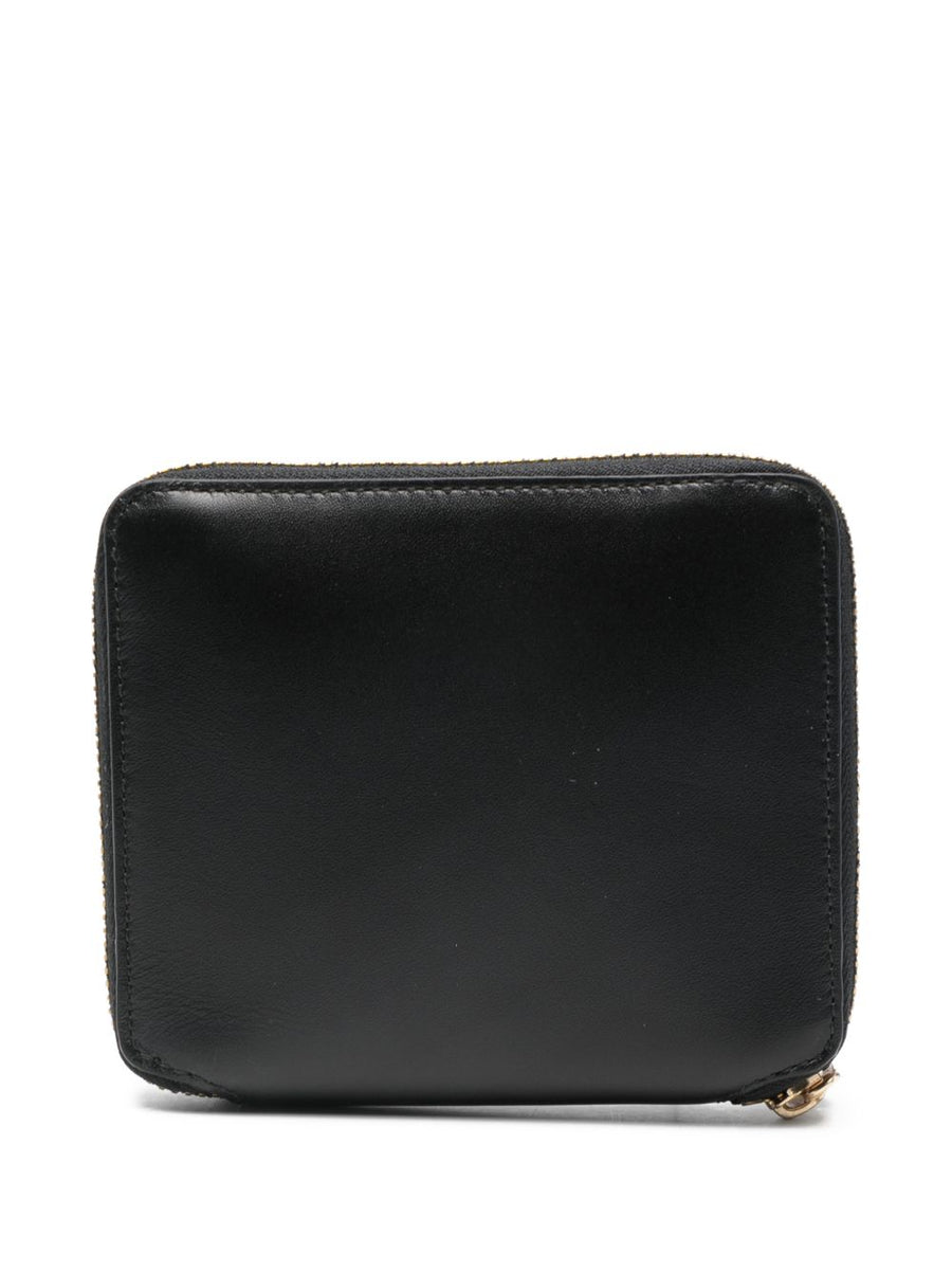 Comme Des Garçons Wallet SA2100 Black Calfskin Zip Around Unisex Secure Luxury Card Holder