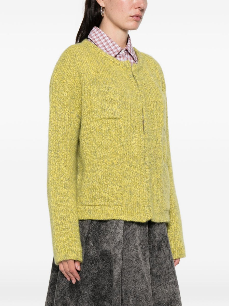LN22 Open Front Jacket For Women Yellow Layerable Everyday Outerwear With Front Pockets