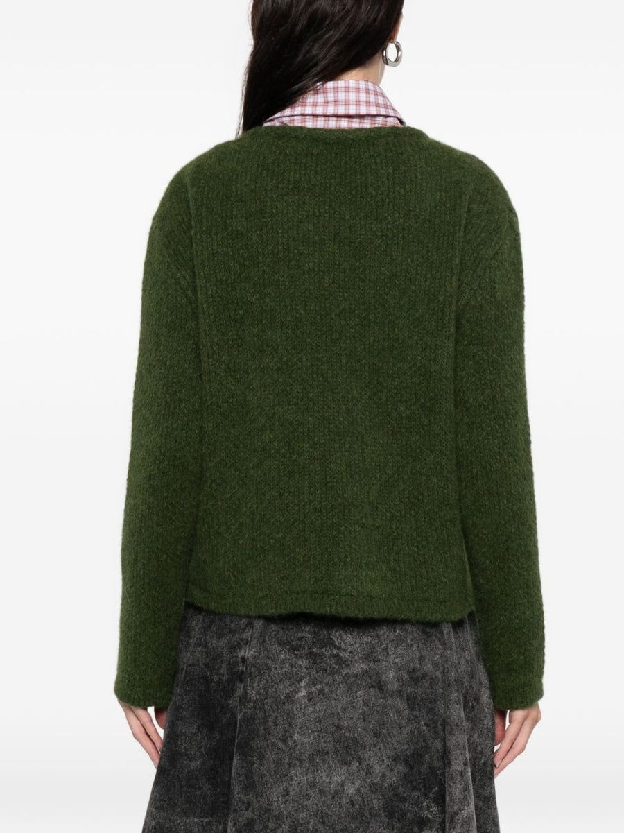 LN22 Front Fastening Jacket For Women Green With Pockets Easy On Off Outerwear Fall Winter 2025