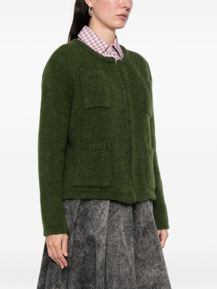 LN22 Front Fastening Jacket For Women Green With Pockets Easy On Off Outerwear Fall Winter 2025