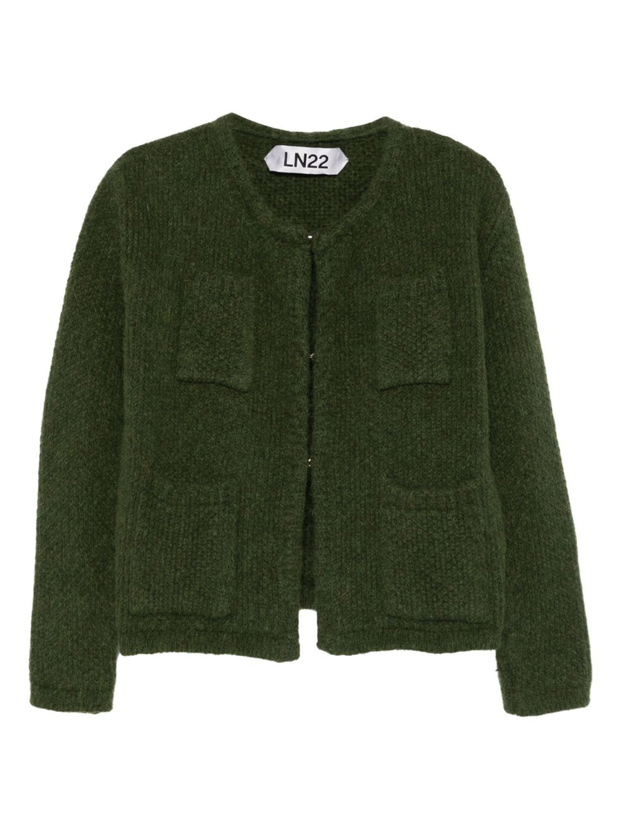 LN22 Front Fastening Jacket For Women Green With Pockets Easy On Off Outerwear Fall Winter 2025