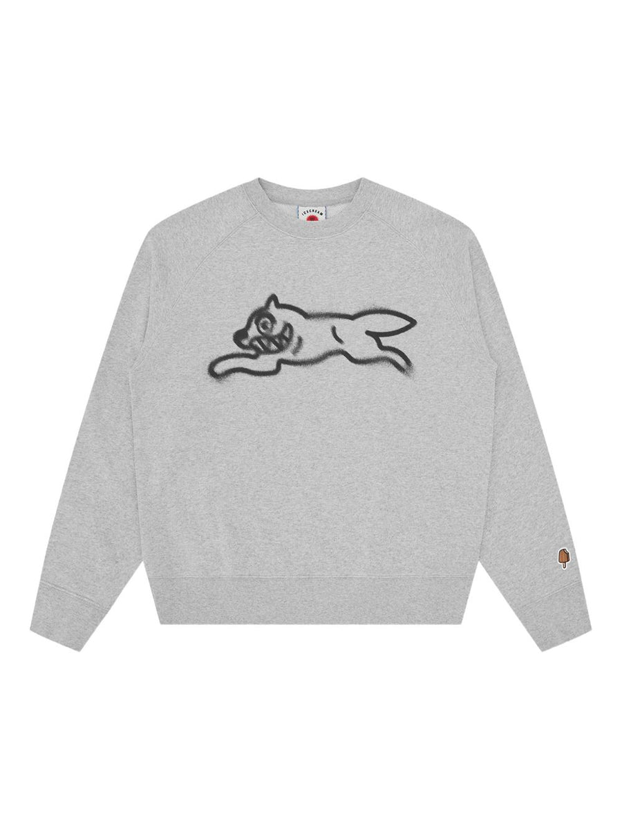Icecream Running Dog Cotton Sweatshirt For Men Grey Crewneck With All Day Comfort