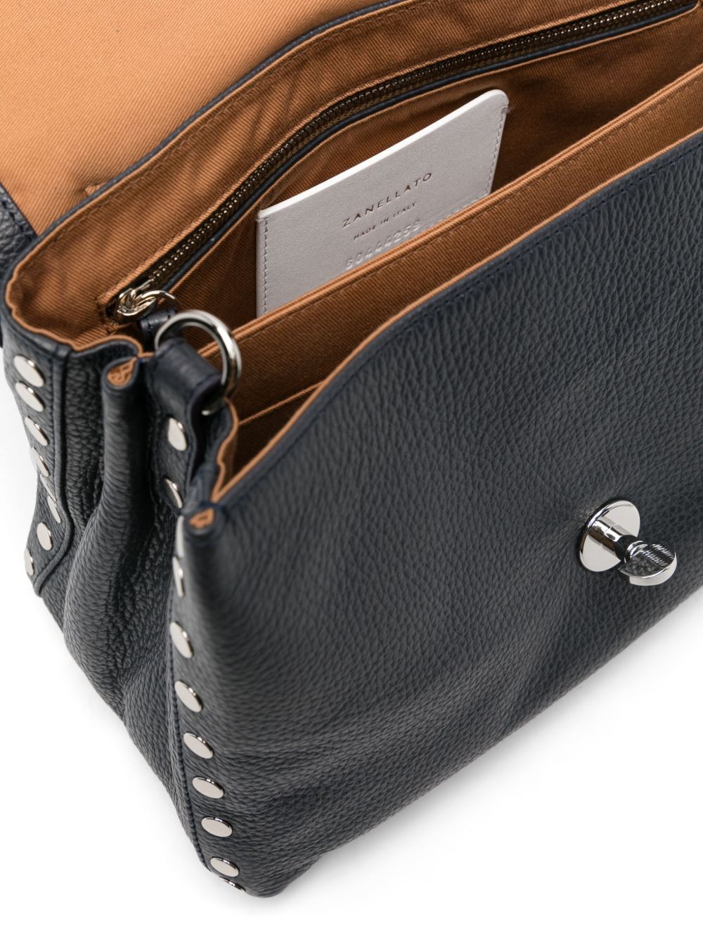 Zanellato Postina® Small Bag In Dark Navy Hammered Leather