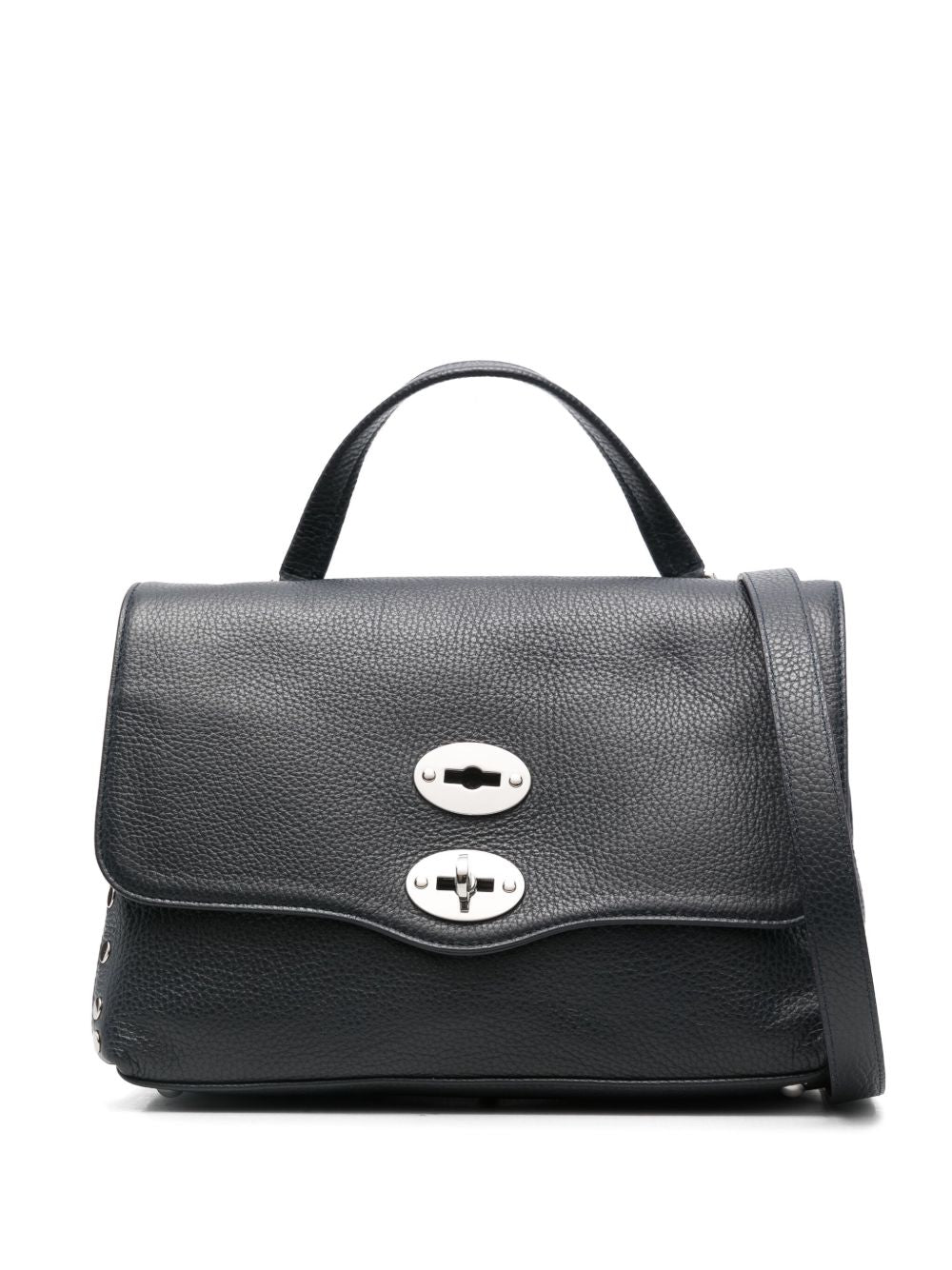 Zanellato Postina® Small Bag In Dark Navy Hammered Leather