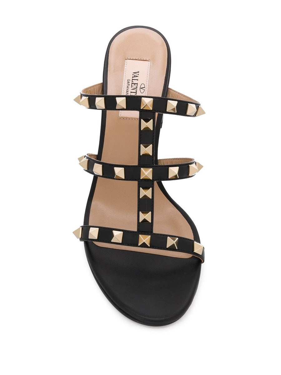Valentino Rockstud Calfskin Leather Slide Sandal for Women
