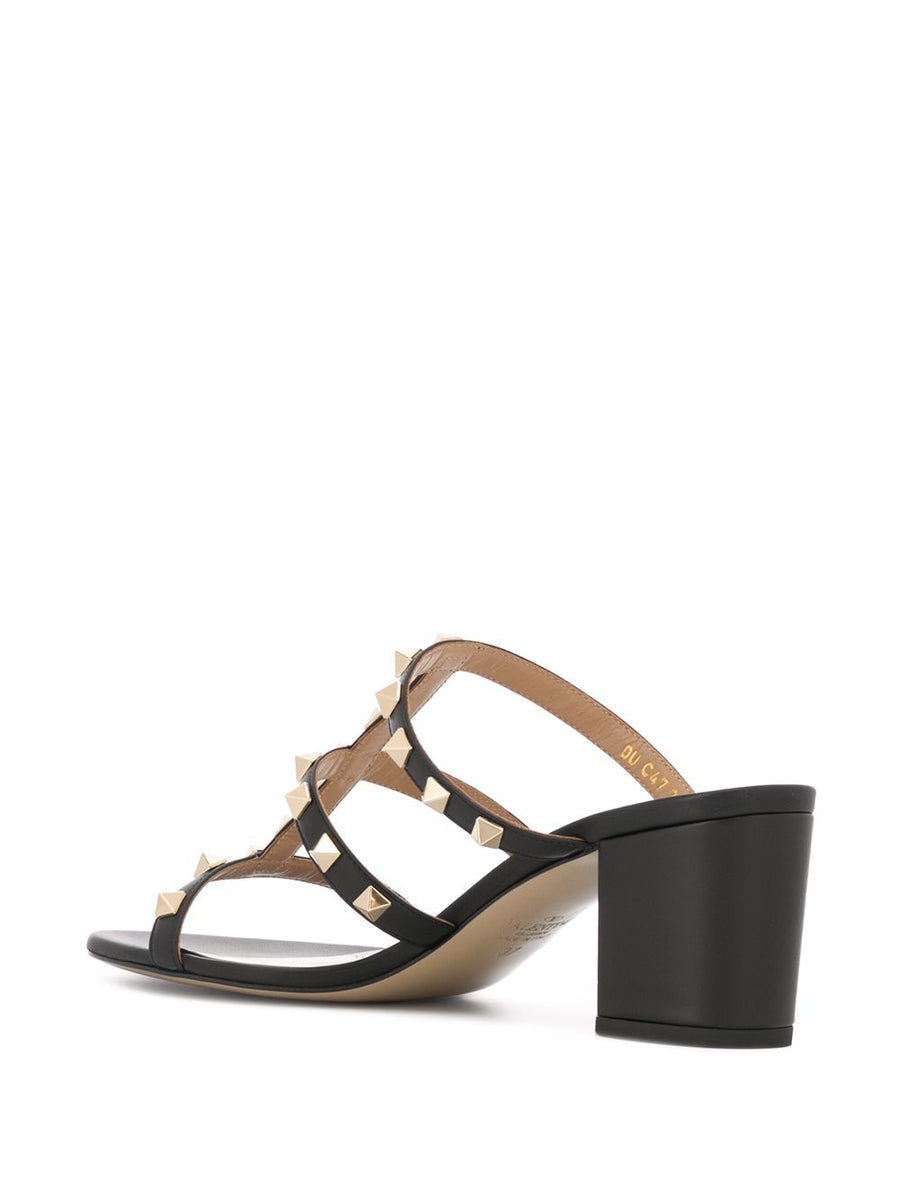 Valentino Rockstud Calfskin Leather Slide Sandal for Women