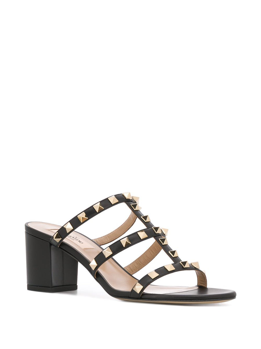 Valentino Rockstud Calfskin Leather Slide Sandal for Women