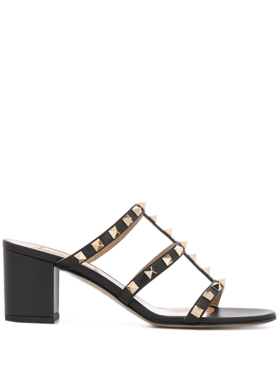 Valentino Rockstud Calfskin Leather Slide Sandal for Women