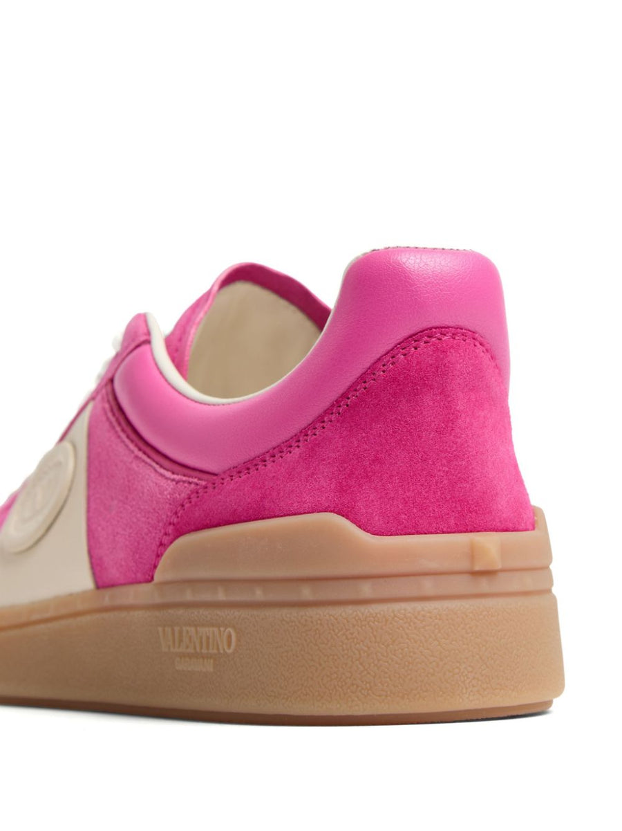 Valentino Garavani Upvillage Sneaker For Women Calf Leather Two Tone Panelled Luxury