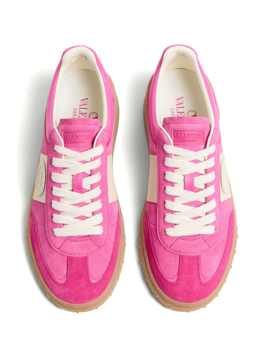 Valentino Garavani Upvillage Sneaker For Women Calf Leather Two Tone Panelled Luxury