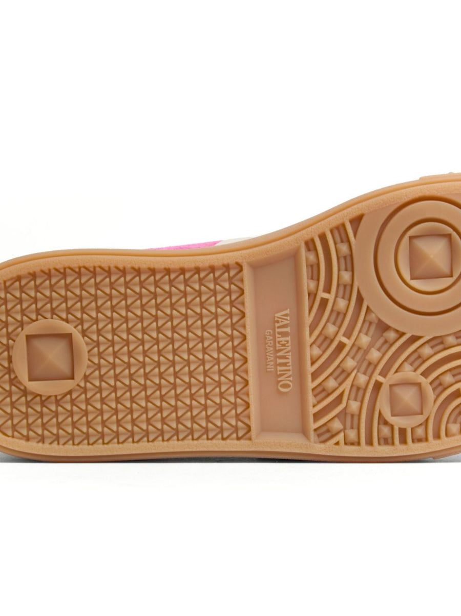 Valentino Garavani Upvillage Sneaker For Women Calf Leather Two Tone Panelled Luxury