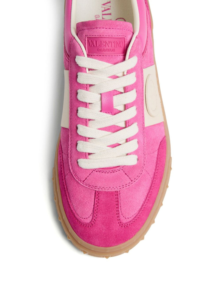 Valentino Garavani Upvillage Sneaker For Women Calf Leather Two Tone Panelled Luxury