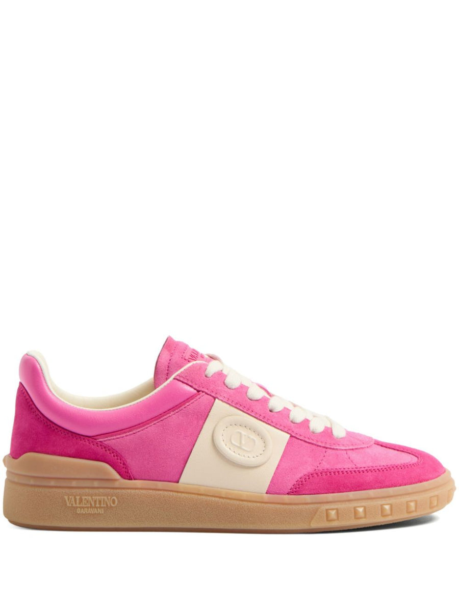Valentino Garavani Upvillage Sneaker For Women Calf Leather Two Tone Panelled Luxury