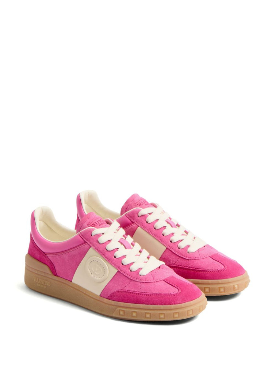 Valentino Garavani Upvillage Sneaker For Women Calf Leather Two Tone Panelled Luxury