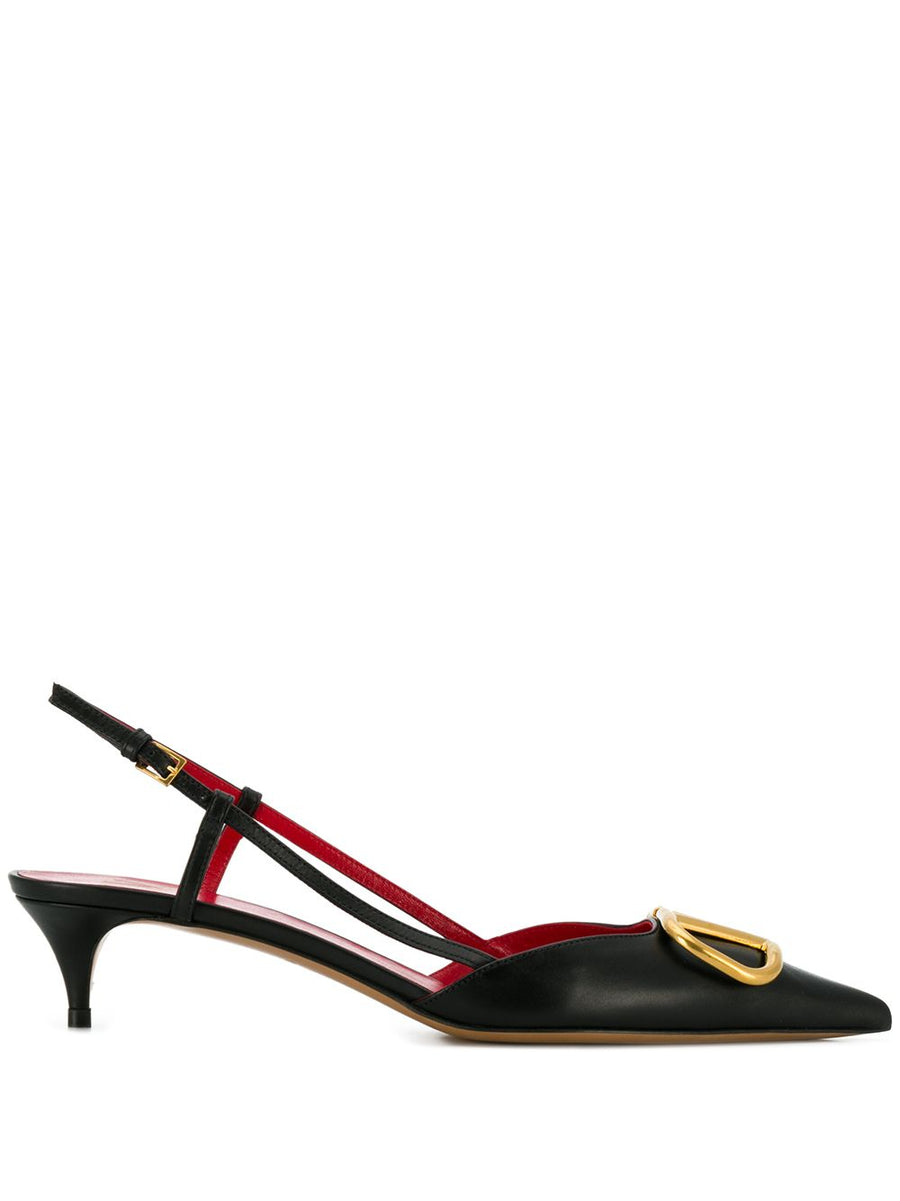 Valentino Garavani VLogo Signature Slingback Décolleté Calfskin Black For Women All Day Comfort