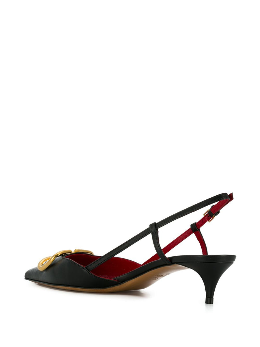 Valentino Garavani VLogo Signature Slingback Décolleté Calfskin Black For Women All Day Comfort