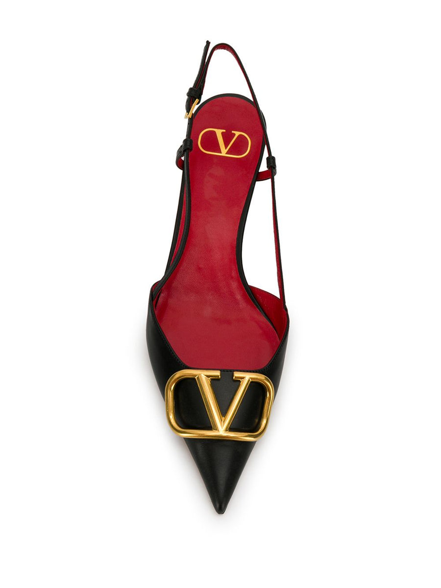 Valentino Garavani VLogo Signature Slingback Décolleté Calfskin Black For Women All Day Comfort