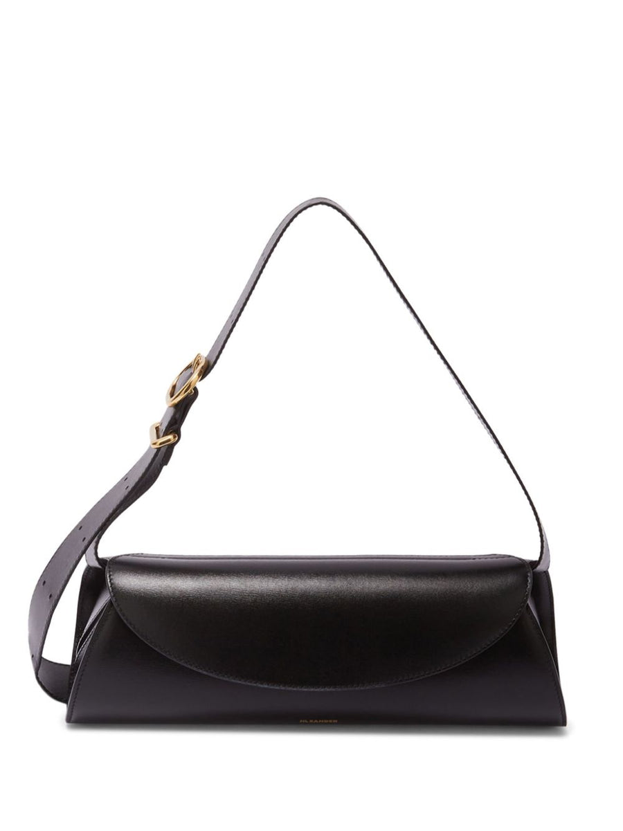 Jil Sander Cannolo Cylindrical Shoulder Bag Calf Leather Black For Women Compact Versatile Luxury