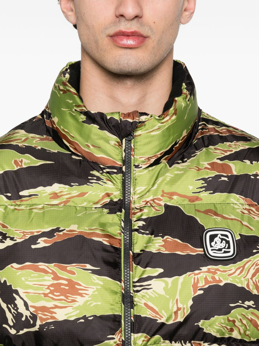 Icecream Camouflage Down Jacket For Men With Secure Zip Pockets Logo Patch Rugged Style