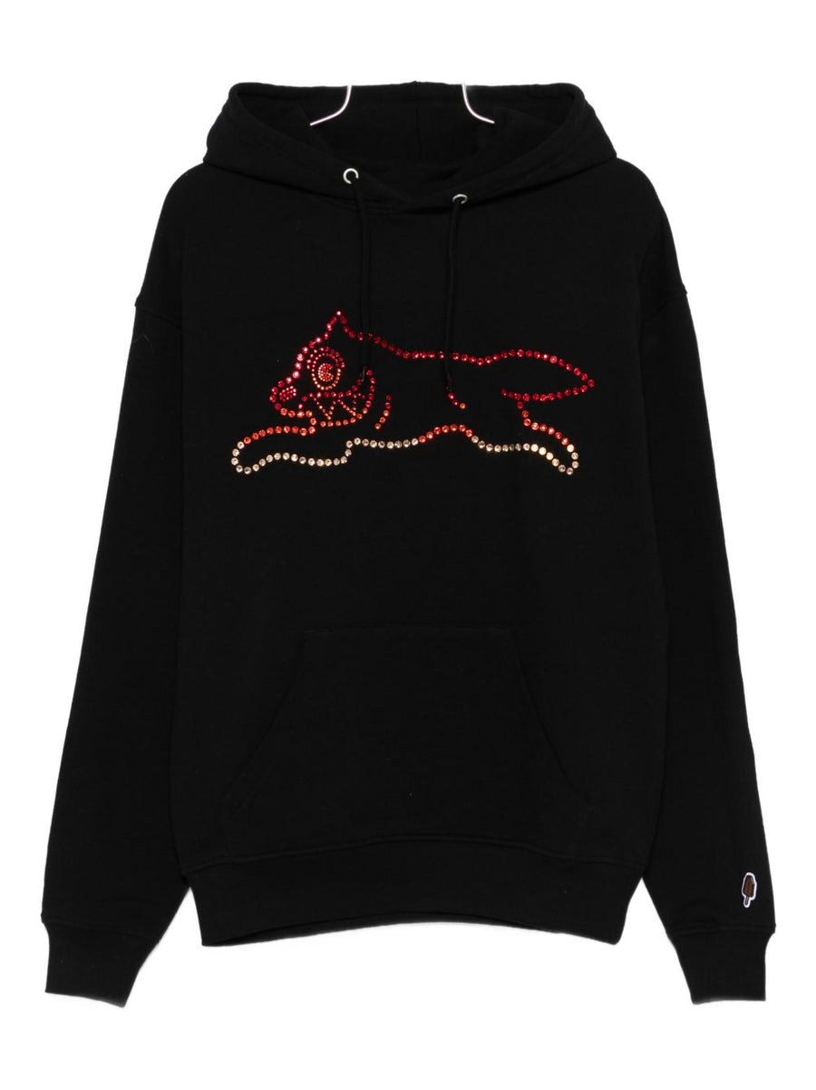 Icecream Cotton Hoodie Men Black Graphic Kangaroo Pocket