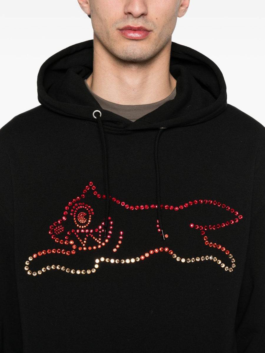 Icecream Cotton Hoodie Men Black Graphic Kangaroo Pocket