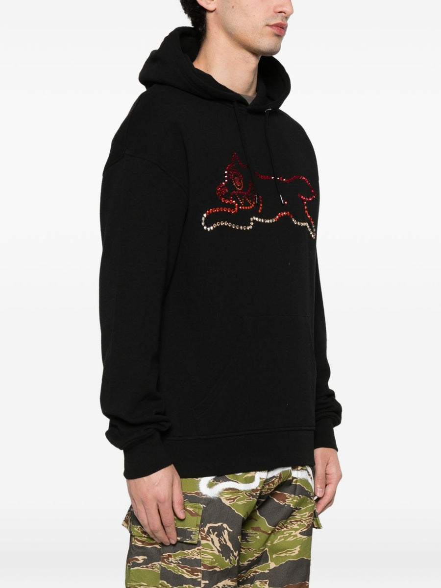 Icecream Cotton Hoodie Men Black Graphic Kangaroo Pocket