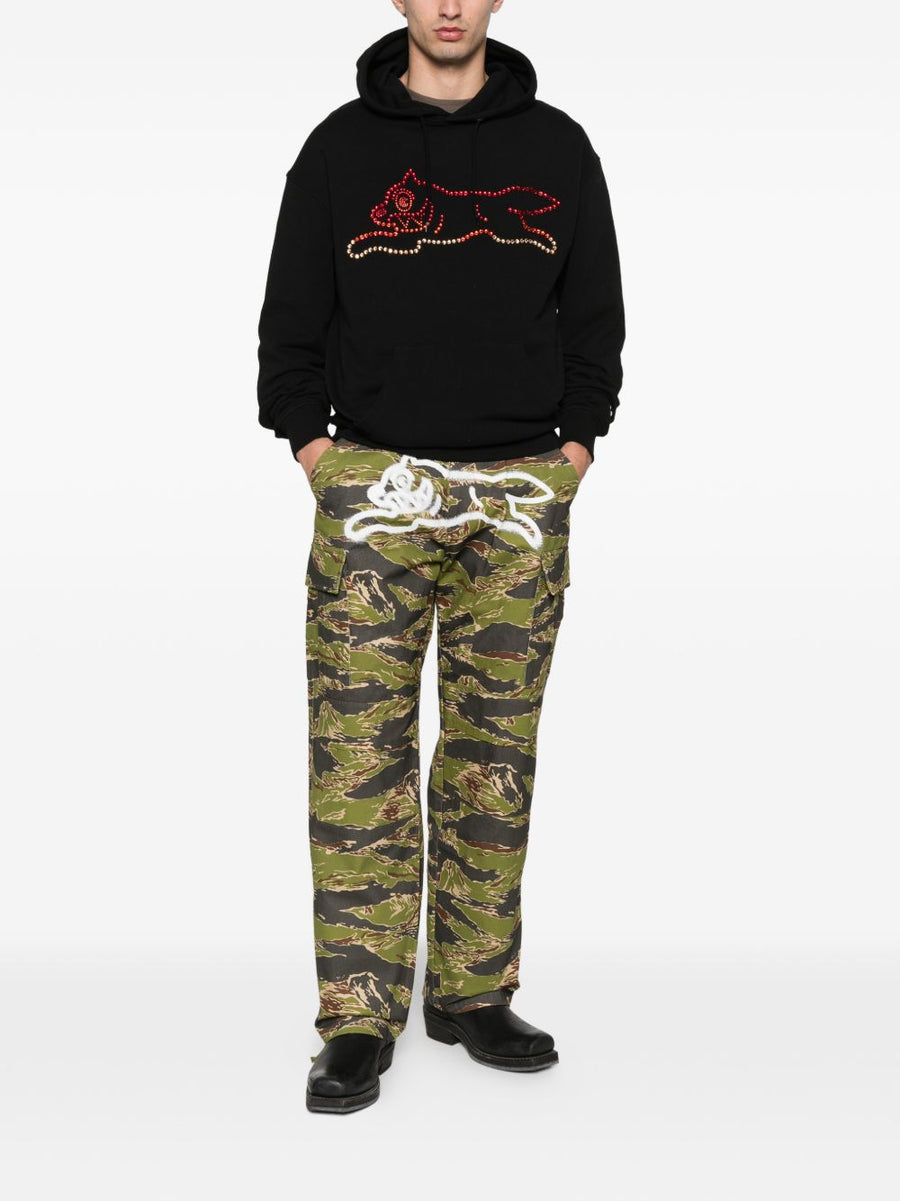Icecream Cotton Hoodie Men Black Graphic Kangaroo Pocket