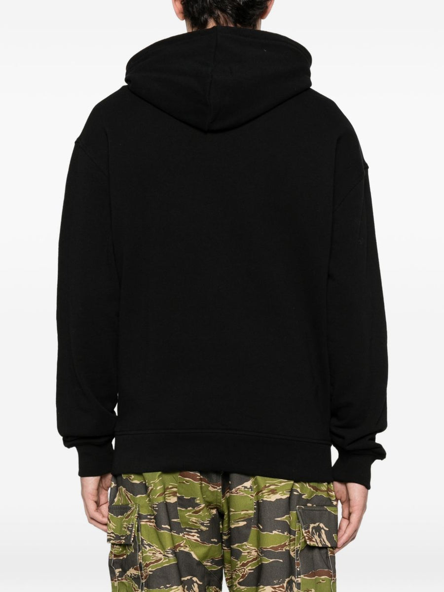 Icecream Cotton Hoodie Men Black Graphic Kangaroo Pocket