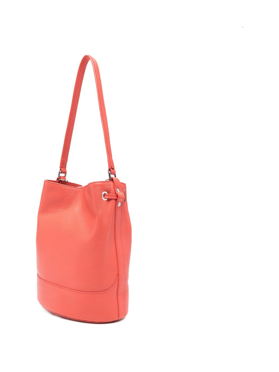 Zanellato Monda Small Shoulder Bag Red Hammered Reggiana Leather Detachable Adjustable Strap For Women Luxury Bucket