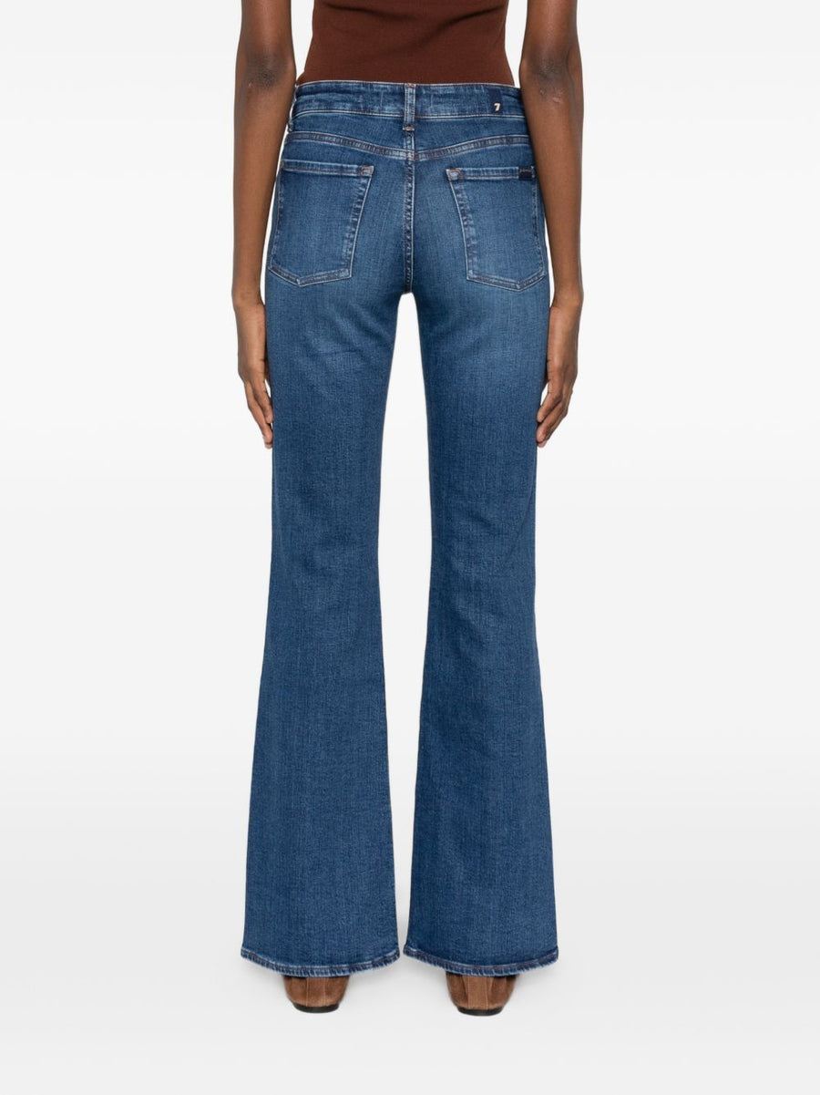 Seven Leggy Bootcut Denim Jeans Navy for Women Flattering Leggy Silhouette and Everyday Comfort