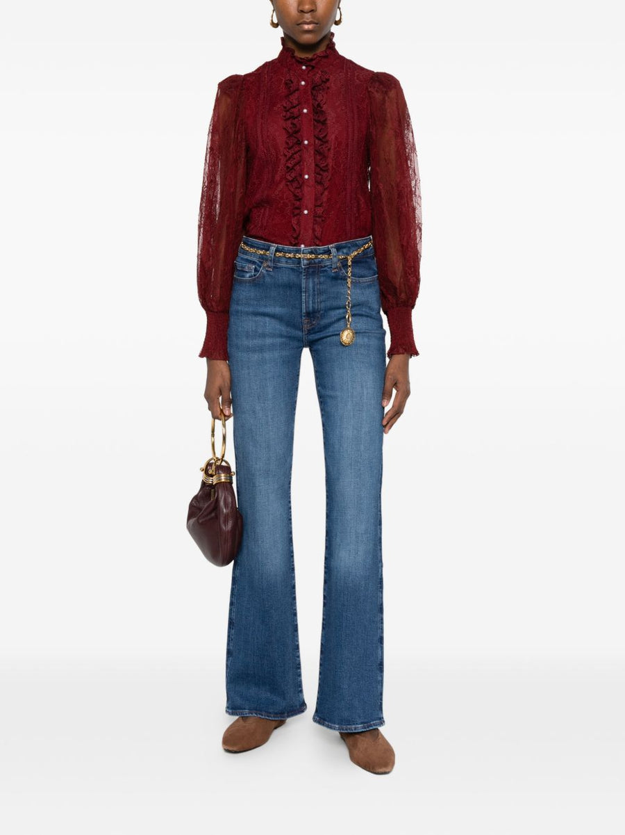 Seven Leggy Bootcut Denim Jeans Navy for Women Flattering Leggy Silhouette and Everyday Comfort