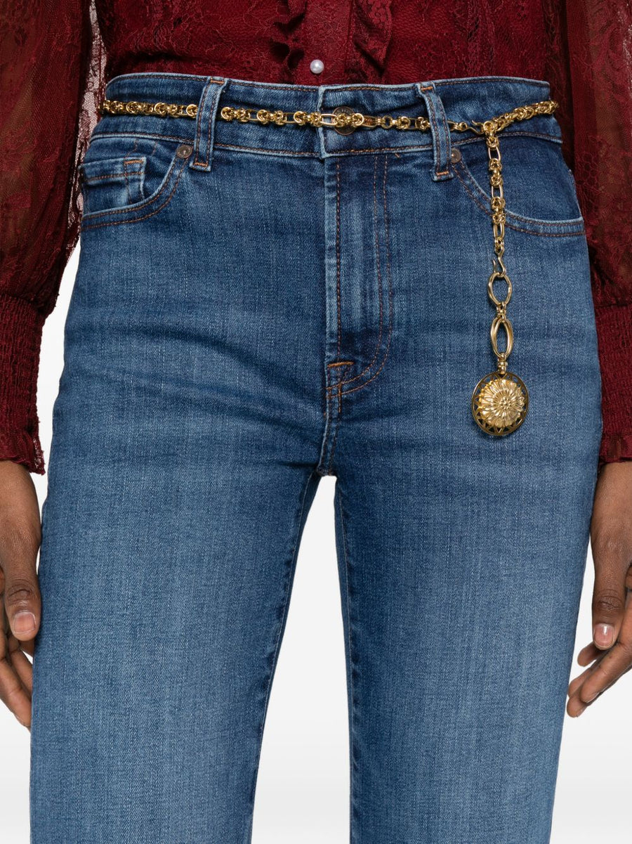 Seven Leggy Bootcut Denim Jeans Navy for Women Flattering Leggy Silhouette and Everyday Comfort