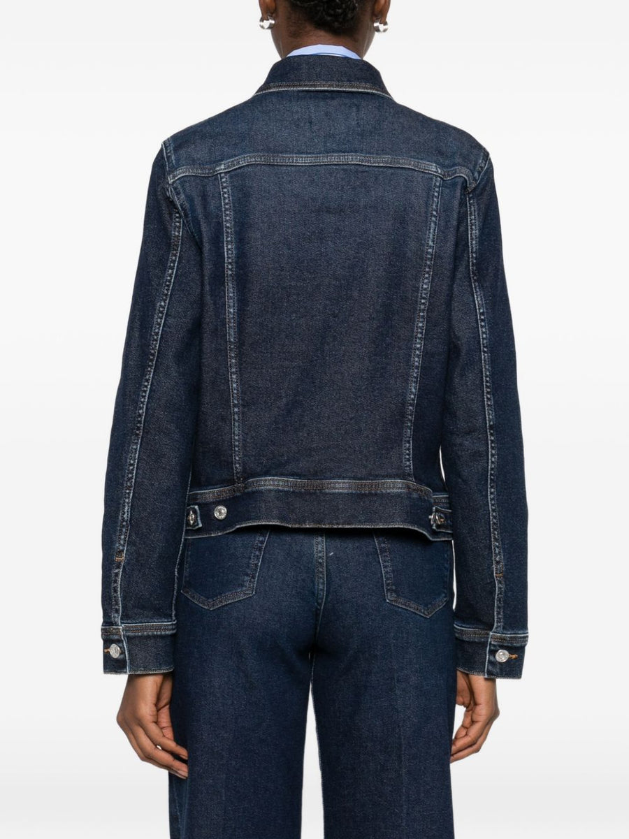 Denim Trucker Jacket Ink For Women By Seven Versatile Cotton Blend Layer Timeless Chic