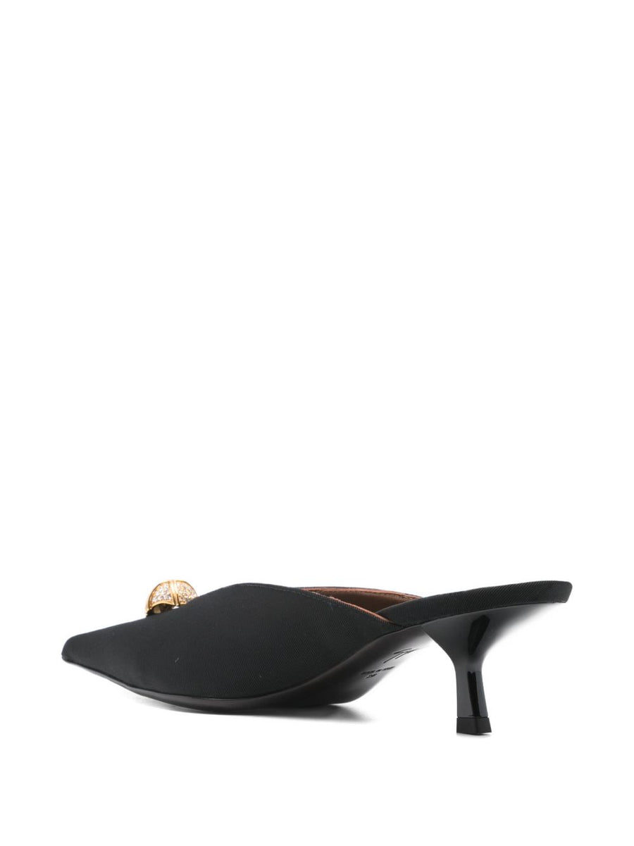 Giuseppe Zanotti Sabot Cocktail 50 Embellished Black Heeled Sandals For Women Evening Wear