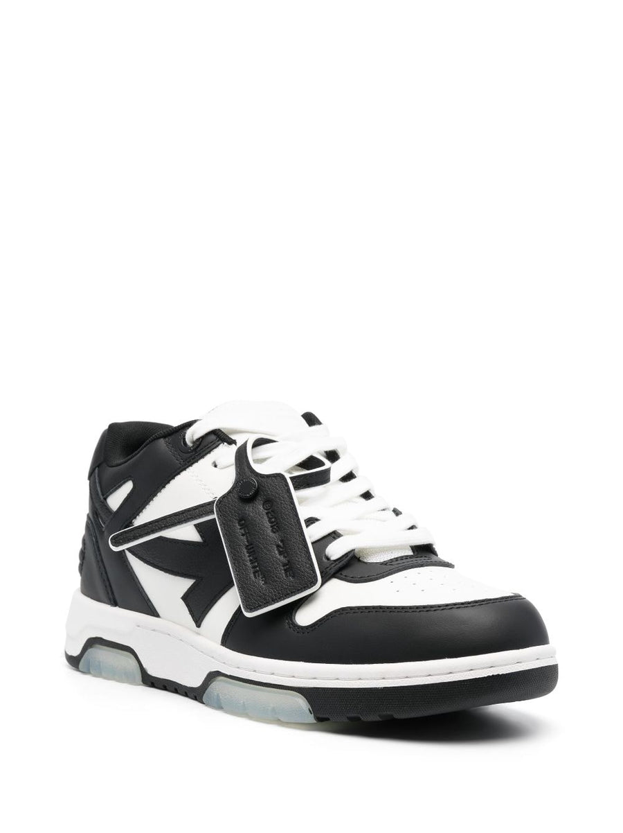Off White Out Of Office Sneakers Men Bold Streetwear With Arrows Motif Panelled Zip Tie Tag
