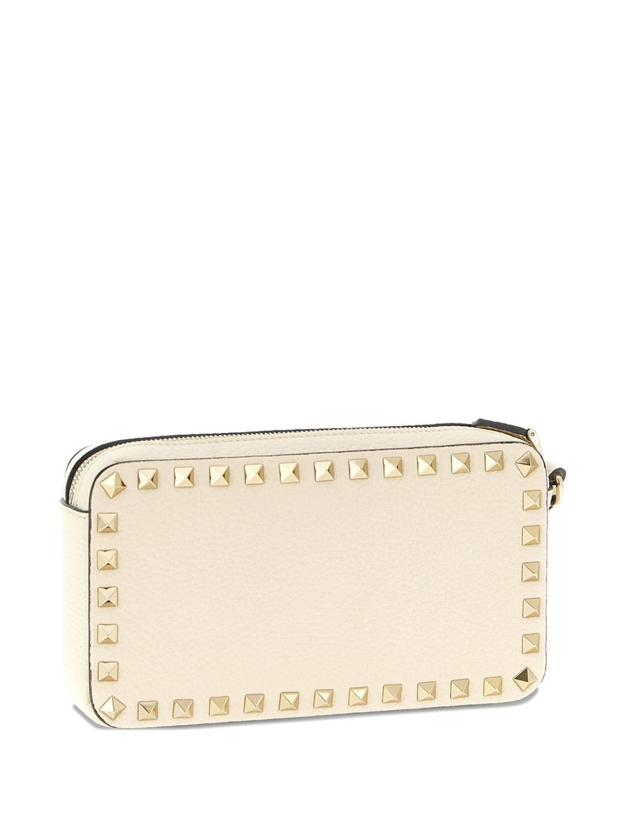 Valentino Garavani Rockstud Leather Mini Bag Clutch Ivory Calf Leather Luxurious Evening For Women