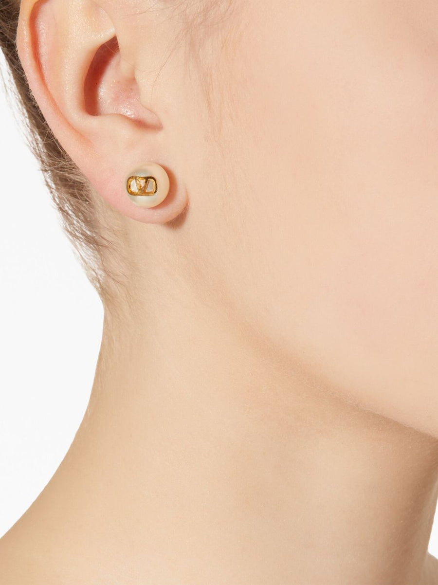 Valentino Garavani-Vlogo Signature Earrings With Pearls