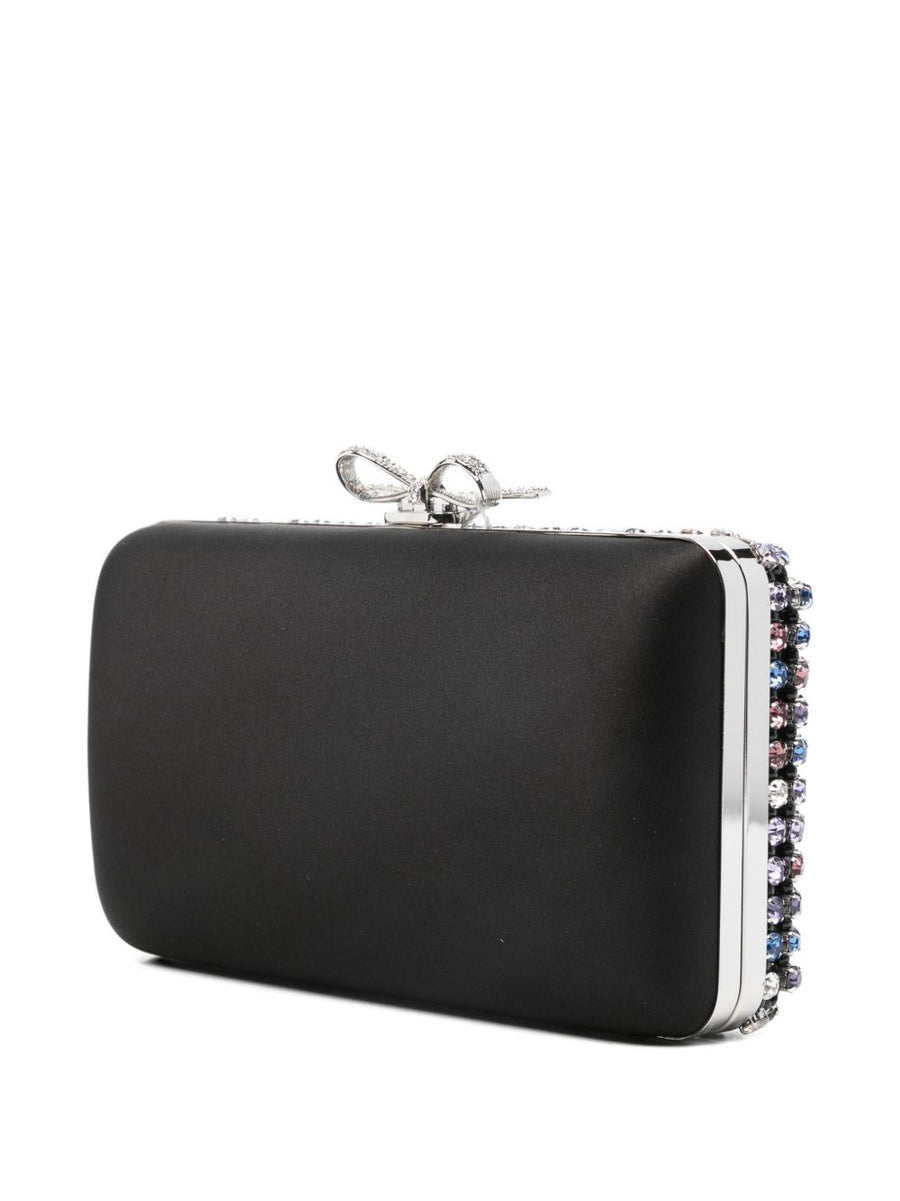 Self-Portrait Multi Crystal Chainmail Clutch Crystal Embellished Surface Detachable Chain For Women Luxury Evening Bag