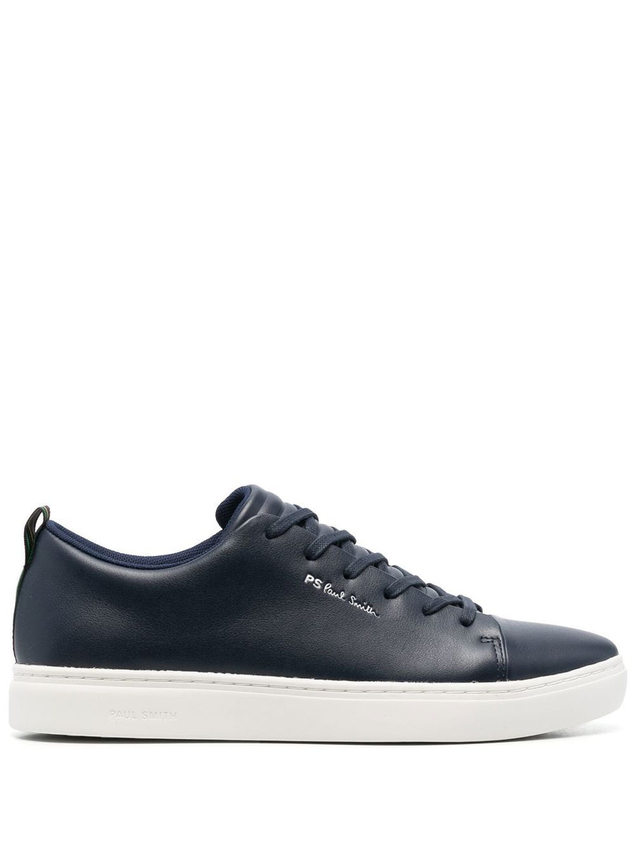 PS By Paul Smith Lee Leather Sneakers Navy Calf Leather For Men Luxury Comfort Style
