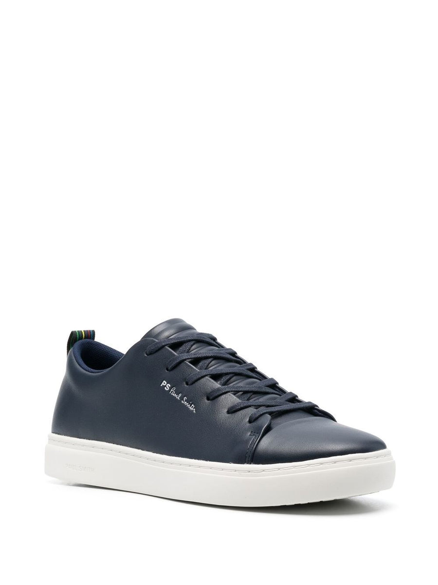 PS By Paul Smith Lee Leather Sneakers Navy Calf Leather For Men Luxury Comfort Style