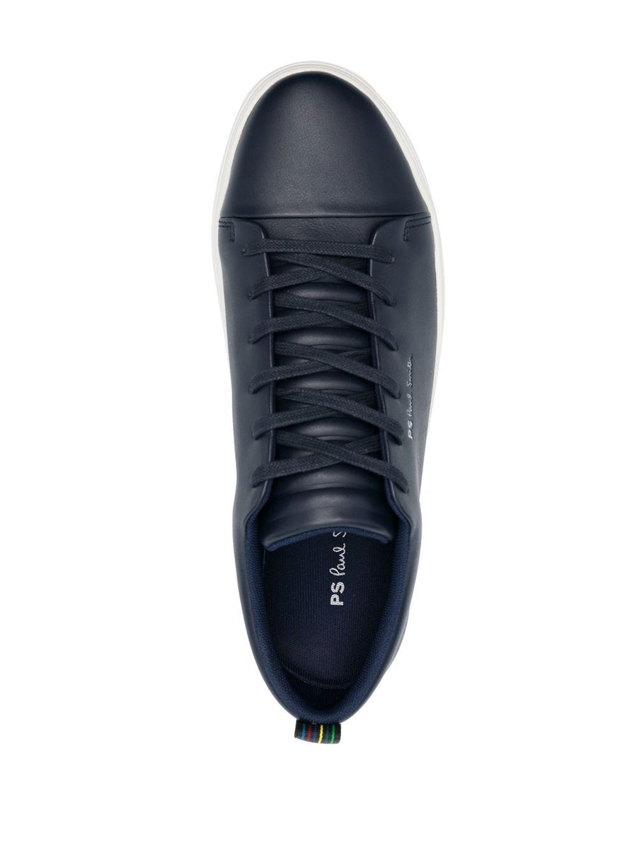 PS By Paul Smith Lee Leather Sneakers Navy Calf Leather For Men Luxury Comfort Style