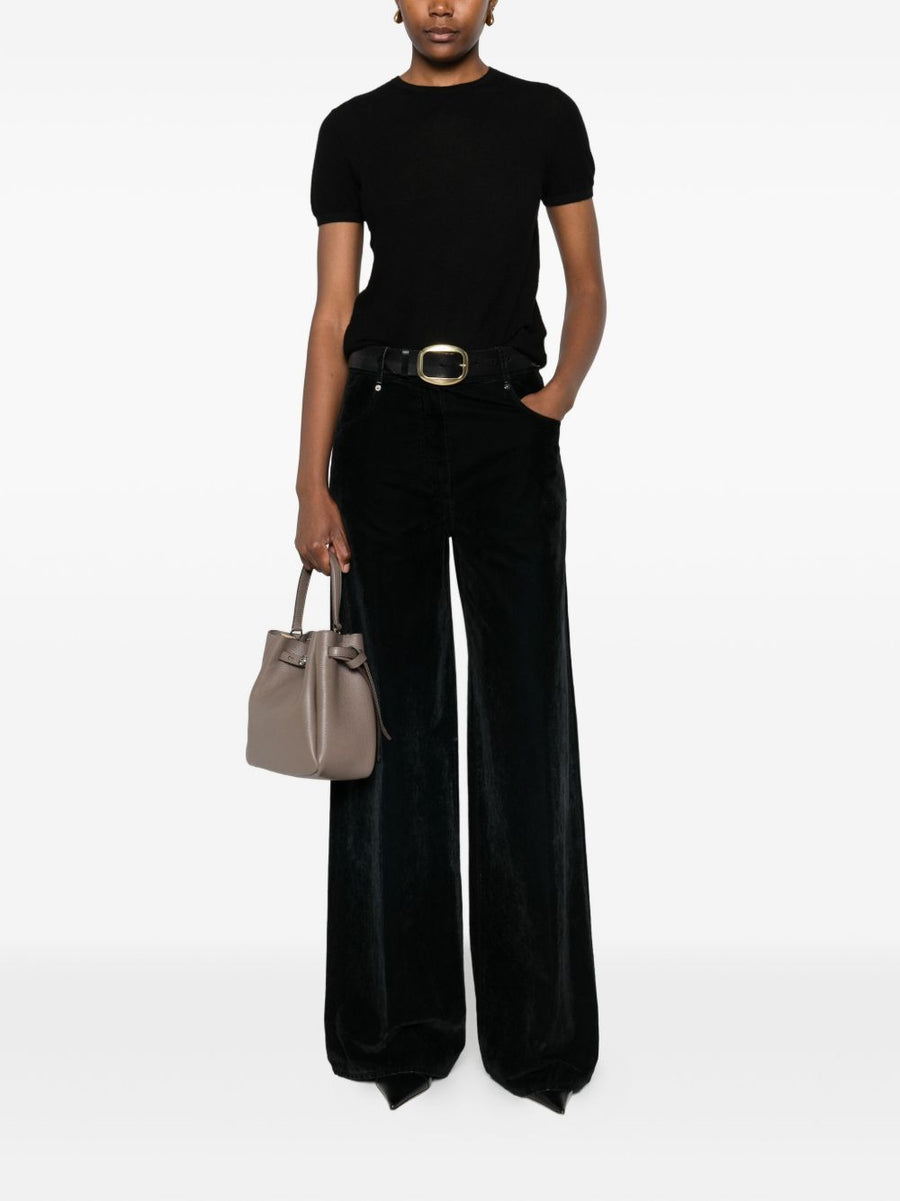 Lisa Yang Ira Black Cashmere T Shirt Luxury Topwear