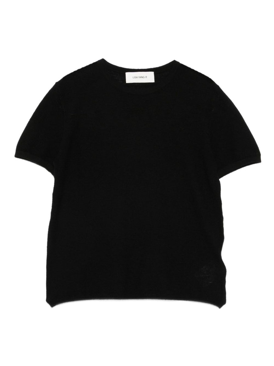 Lisa Yang Ira Black Cashmere T Shirt Luxury Topwear