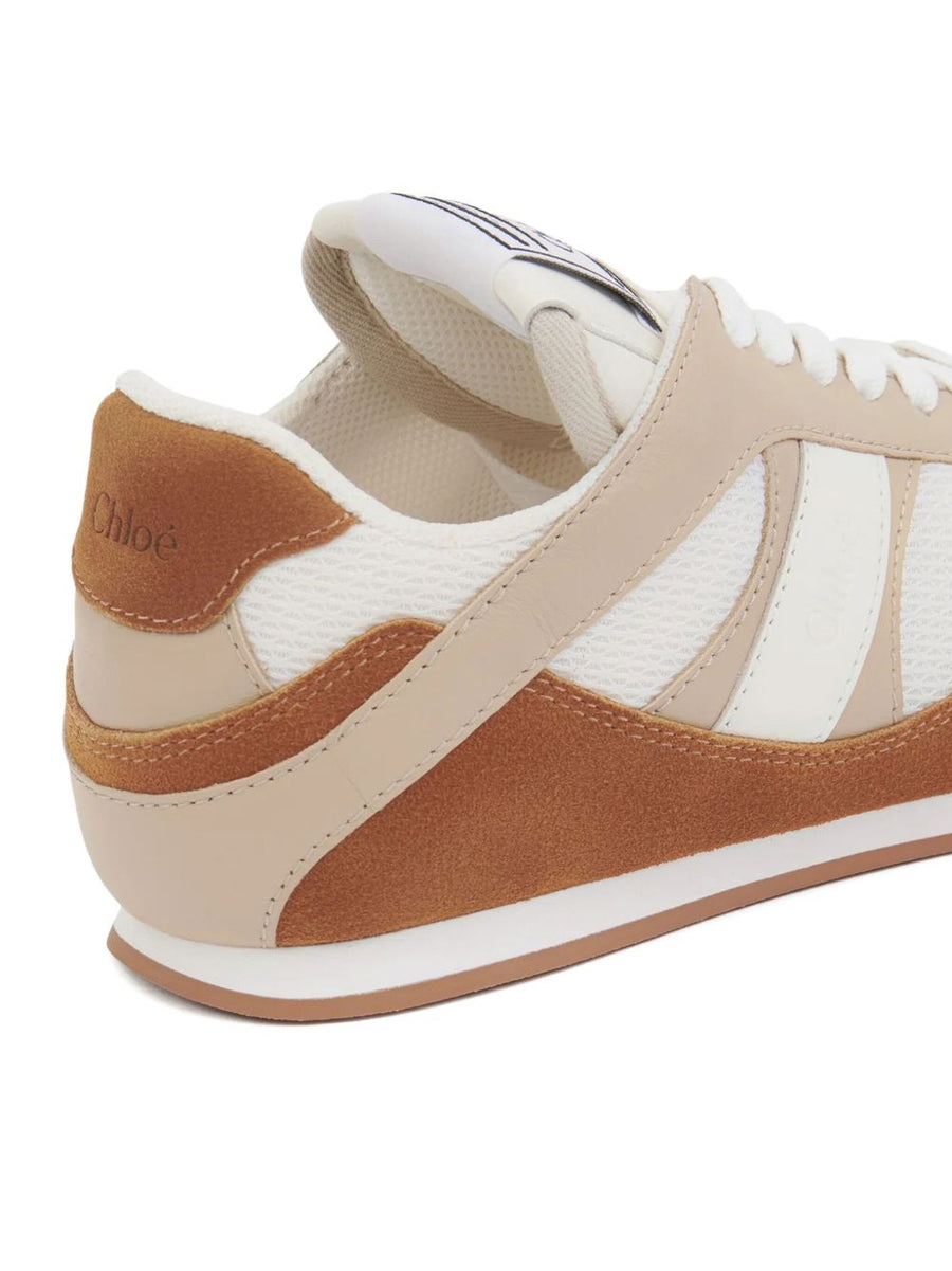 Chloé Kick Sneakers for Women with Beige Debossed Logo and Luxurious 1cm Inner Wedge Heel