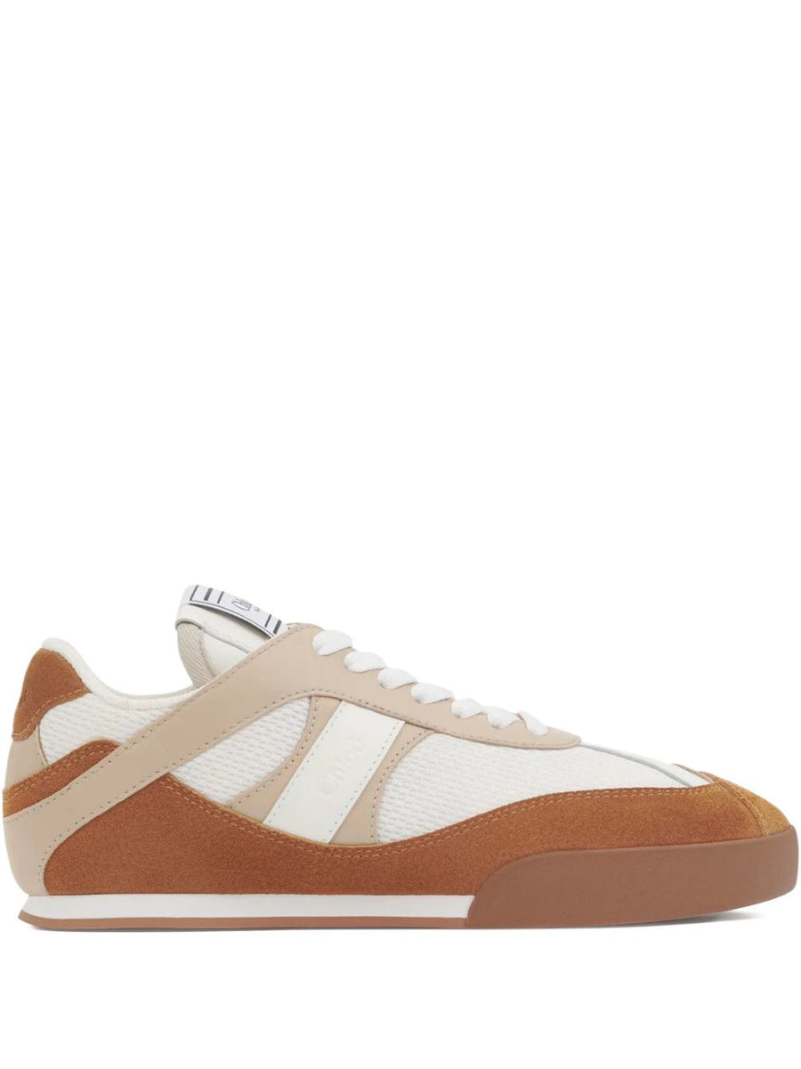 Chloé Kick Sneakers for Women with Beige Debossed Logo and Luxurious 1cm Inner Wedge Heel