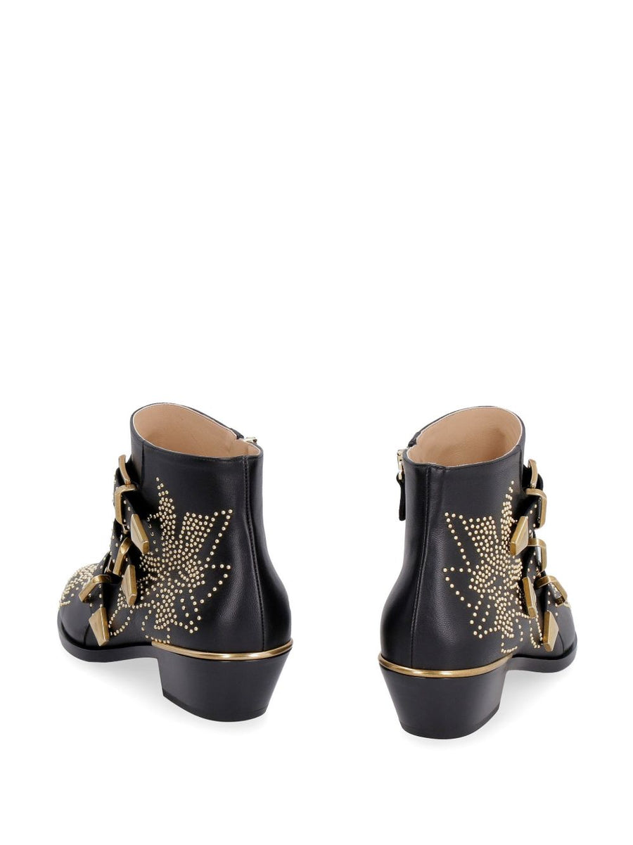 Chloé Susanna Ankle Boots for Women Studded Calf Leather with Buckle Silhouette Iconic